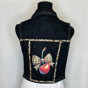 Rare Find! Look good coming & going! Upcycled Rhinestone accent Vest